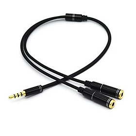 Jack chia ra 2 tai nghe 4 khấc - Jack 2 cáp chia Audio 2 cổng 3.5mm