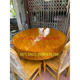 Bộ bàn ghế ăn bàn tròn 6 ghế gỗ hương vân nam phi