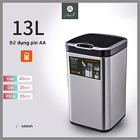 Mua Thùng Rác Cảm Ứng Thông Minh ASSEL Inox 430 Cao Cấp Đóng Mở Nắp Tự Động Phong Cách Hiện Đại - Dung Tích 13L