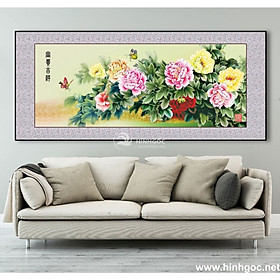 Mua Tranh hoa mẫu đơn  tranh tráng gương  tranh canvas cao cấp trang trí phòng khách  phòng ngủ