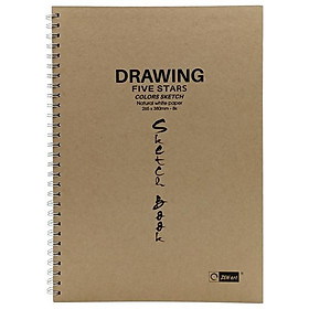 Sổ vẽ lò xo b4 30 tờ - drawing five stars - space art 8663