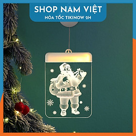 Dây Treo Đèn LED 3D Hình Cây Thông, Chuông Trang Trí Giáng Sinh, Noel