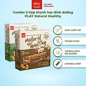 Combo 2 hộp thanh hạt dinh dưỡng PLAY Natural & Healthy - Bánh hạt dinh dưỡng, bánh ngũ cốc ăn sáng