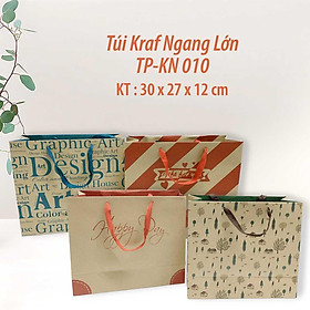 Tk04-Túi Kraft Ngang Lớn-30 X 27 X 12Cm