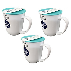 Combo 03 Cốc nhựa uống nước có quai cầm tiện dụng kèm nắp đậy 300ml - Nội địa Nhật Bản