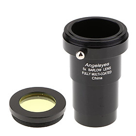 Telescope Accessory Eyepiece 5X Barlow Lens w/ M42x0.75mm Thread+Filter #12