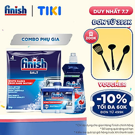 Combo phụ gia: Nước làm bóng 500ml + Dung dịch vệ sinh máy 250ml + Muối rửa chén bát 1kg