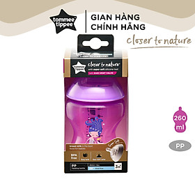 Bình sữa ty siêu mềm tự nhiên Tommee Tippee Closer to Nature 260ml, núm ty đi kèm 3-6 tháng – Tím