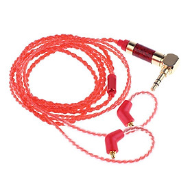 3.5mm 3Pole Audio Cable Earphone Extension Cord for Shure Headphone Red DIY