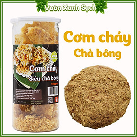 Cơm cháy chà bông 200G Đồ ăn vặt Vườn Xanh Sạch Cơm cháy đáy nồi siêu chà