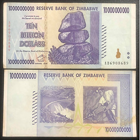 Mua Tờ 10 tỷ dollars Zimbabwe  tiền của quốc gia lạm phát nhất thế giới