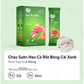 Bột ăn dặm vị cháo sườn heo cà rốt bông cải xanh Mămmy bổ sung sắt và kẽm đáp ứng 100% nhu cầu DHA cho bé - 140gr