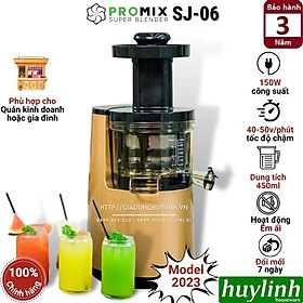 Máy ép trái cây chậm Promix SJ-06 - 150W - Phù hợp cho quán kinh doanh [Model 2023] [Promix SJ06] [Hàng chính hãng]