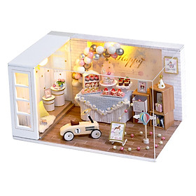 Dolls House & Dust Proof & LED Light Creative Room Toys for Little Children Gift