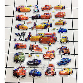 Hình Dán Ôtô, xe hơi sticker Nổi 3D set 3 bảng ( 75 miếng ảnh )