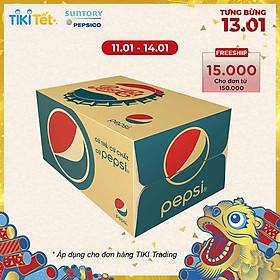 Thùng 24 Chai Nước Ngọt Có Gas Pepsi (390ml / Chai)