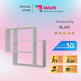 Kệ gỗ treo tường trang trí hiện đại SMLIFE Blair  | Gỗ MDF dày 17mm chống ẩm | D80xR20xC80cm - Màu