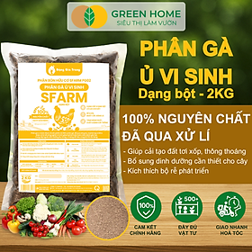 Mua Phân Gà Ủ Vi Sinh Sfarm Greenhome  Bao 2kg  Cải Tạo Đất  Tăng Sức Đề Kháng  Tăng Năng Suất Cây Trồng