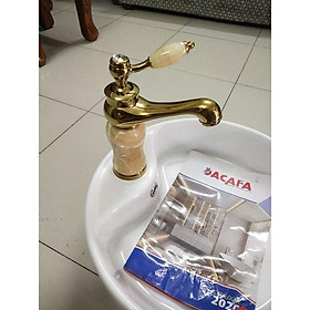 Lavabo sứ vàng 20 cm nóng lạnh đẹp re