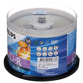 Hộp 50 Đĩa Trắng DVD-R 16 speed 4.7G PHILIPS