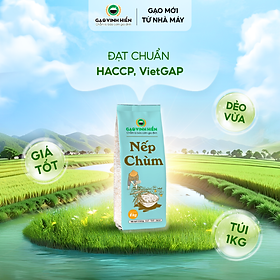 Gạo Nếp Chùm Vinh Hiển túi 1Kg - Nếp Sạch 3 Không - Gạo nếp dẻo, thơm xôi mới thuộc thương hiệu Gạo Vinh Hiển