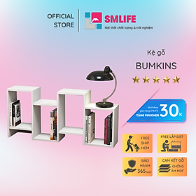 Kệ sách gỗ hiện đại SMLIFE Bumkins Gỗ MDF dày 17mm chống ẩm D129xR23xC61cm