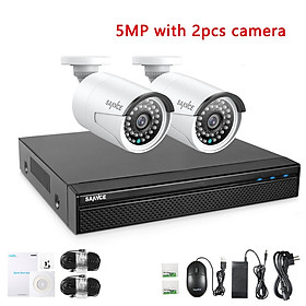Hệ thống camera giám sát video SANNCE 5MP POE Đầu ghi NVR 8CH H.264 8MP Camera an ninh 5MP Ghi âm Camera IP POE HDD tích hợp: Không có