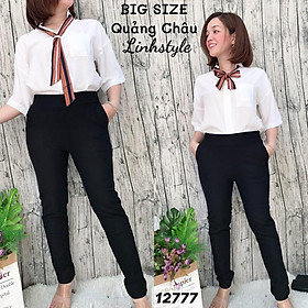 12777 Quần BIG SIZE dạng quần tây cao cấp form đẹp - sau lưng thun co giãn