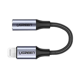 Ugreen UG30756US211TK 10CM màu Xám Cáp Lightning sang cổng âm thanh 3.5mm - HÀNG CHÍNH HÃNG