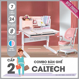 Mua Bộ bàn ghế học sinh cấp 2 SMLIFE CALTECH - Hồng | Bàn: 100cm x 68cm x 53-78cm (mặt bàn nâng hạ) | Ghế: D46 x R46cm x C78-100cm