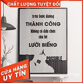 Tranh gỗ treo tường_Trên bước đường thành công không có dấu chân kẻ lười biếng_CRN_01