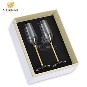 Hình ảnh Ly champagne pha lê đúc vàng 220ml (G11) MT Gold Art- Hàng chính hãng, trang trí nhà cửa, quà tặng dành cho sếp, đối tác, khách hàng