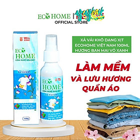 Xả Vải Khô Dạng Xịt Công Nghệ Sinh Học ECOHOME 100ml Hương Ban Mai Vỏ Xanh Làm Mềm Vải Khử Mùi Mồ Hôi, Lưu Hương Cả Ngày