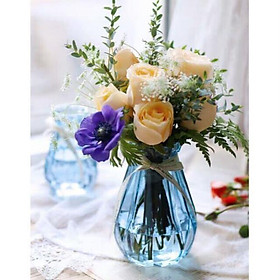 Lọ hoa thủy tinh khía thắt eo cỡ 20cm