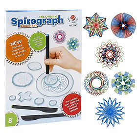 Spirograph, Spirograph Deluxe bộ với 28 phụ kiện, công cụ vẽ gốc, công cụ vẽ với stprint tích hợp, thiết kế nghệ thuật Spirograph cho trẻ em và người lớn