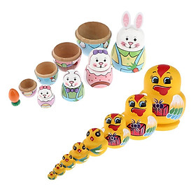 13 Pieces Lovely Handmade Wooden Russian Nesting Dolls Matryoshka Dolls Home Decor Birthday Gifts