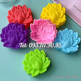 Mua Bộ 10 khuôn silicon 3 lớp làm bánh  rau câu  bánh bông lan  bánh da lợn hình hoa sen nở – Mã số 1168