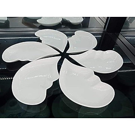 Mua Bộ 6 đĩa sứ hình tim cao cấp thờ cúng bày biện thực phẩm đẹp mắt sang trọng kích thước mỗi đĩa 22*15 cm