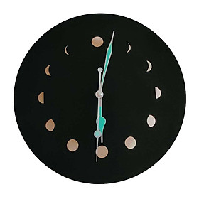 Large Wall Clocks Large Decorative for Living Room Decor, 10 Inches Luminous Moon Clock Battery Operated