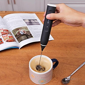  Máy tạo bọt sữa sạc USB 2 loại đầu khuấy cafe và đánh trứng - Thiết bị máy móc pha chế