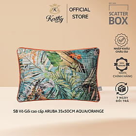 Mua Scatter Box Vỏ Gối cao cấp nhập khẩu Ireland Anh Quốc ARUBA màu AQUA/ORANGE Phong cách Tân cổ điển