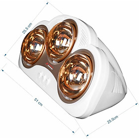Mua Đèn sưởi nhà tắm lắp nổi ASIA LIGHTING_Hàng chính hãng - 3 bóng