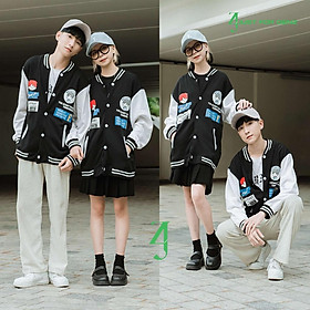 Áo khoác Bomber Varsity Jacket Dinner, áo bomber nam nữ unisex chất nỉ bông JFgenz