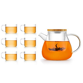 Bộ bình lọc trà hoa thủy tinh Samadoyo T95 900ml