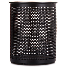 Miki (SUNWOOD) 1202 metal mesh series round pen holder / storage tube / multi-functional pen holder - black
