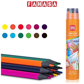 Ống 12 Bút Chì Màu Xóa Được - Deli 7073-12