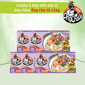 Combo 5 Hộp Viên Gia Vị Bún Mắm Ông Chà Và 126g (Fish Sauce Rice Noodle Soup Cubes)