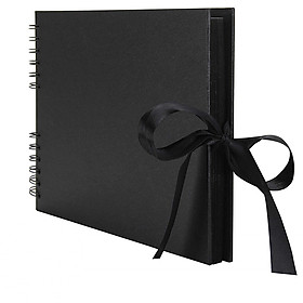 40Sheets(80Pages) Coil Style Bowknot Ribbon Circlip Photo Album DIY Scrapbook