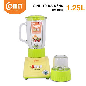 Máy Xay Sinh Tố 2 Cối Comet CM9986 - Xanh 1.25L - Hàng Chính Hãng