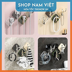 Set 4 Móc dán treo tường hươu pha lê